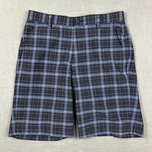 Footjoy Golf Shorts Mens 30‎ Blue Plaid Chino Blend Casual Performance Pro